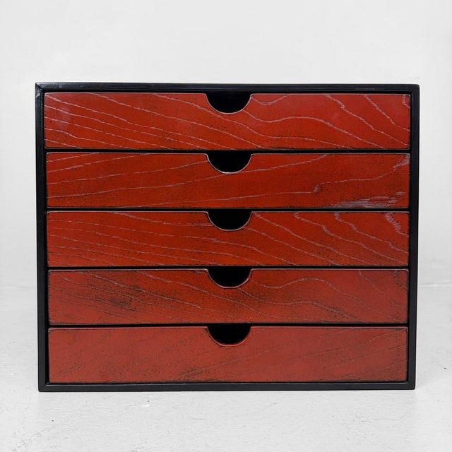 Japanese Lacquered Filing Cabinet with Five Drawers, 1980s For Sale - Image 11 of 11