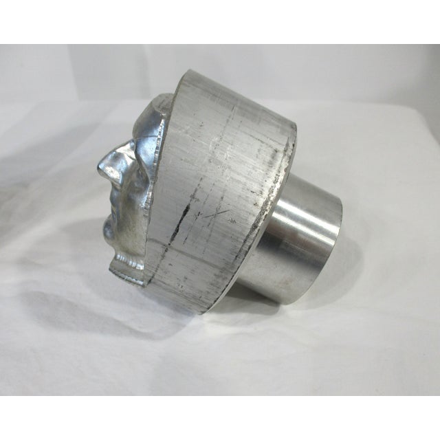 Cast Aluminum Mid Century Face Sculpture Signed Sp 1967 For Sale - Image 9 of 11