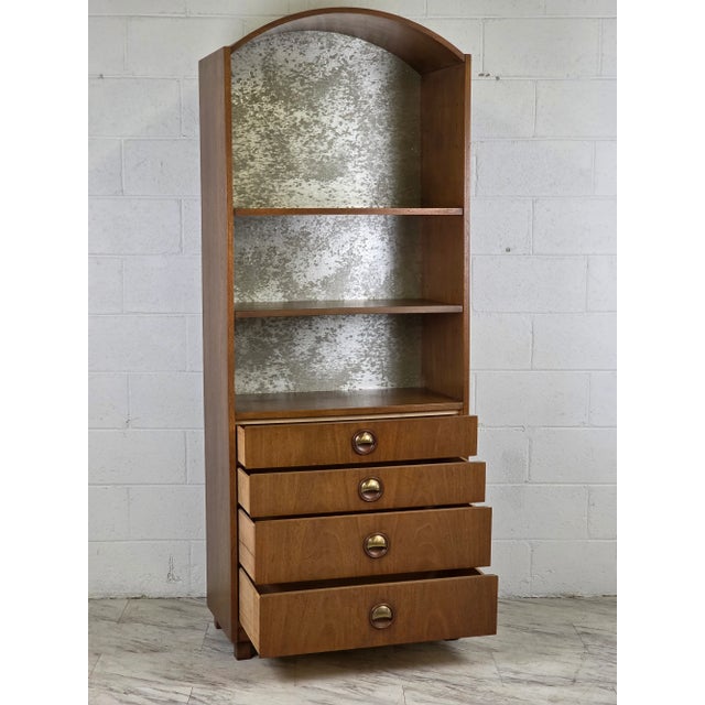 Wood Walnut Mid 20th Century Arch Top Cabinet For Sale - Image 7 of 8