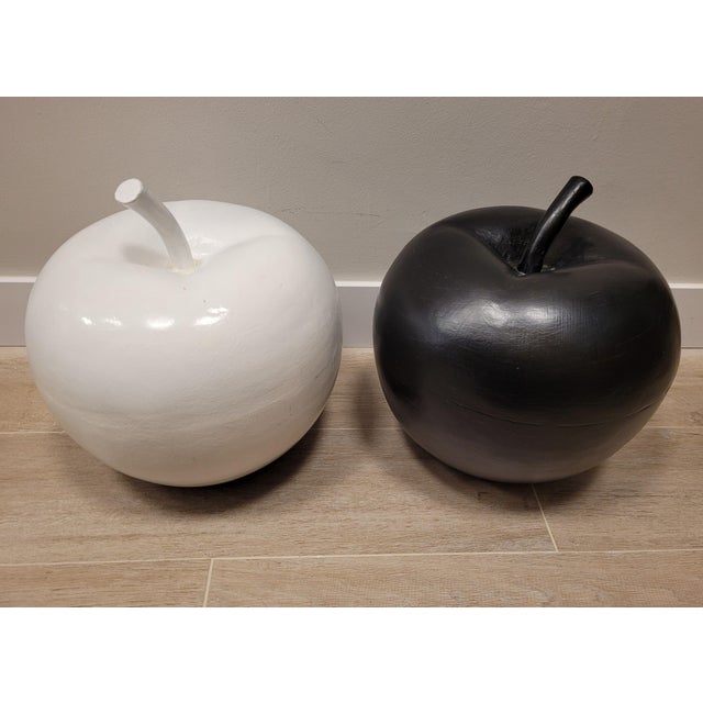 Apples in Black and White Ceramic, Italy, 1970s, Set of 2 For Sale - Image 4 of 18