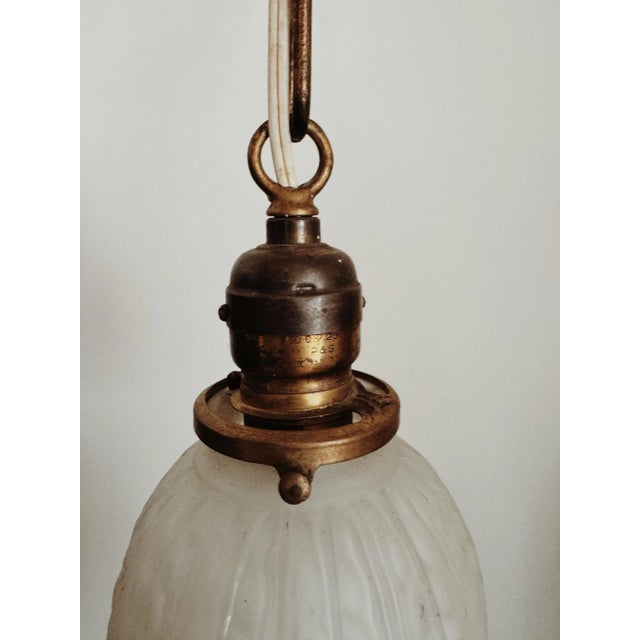 1920s/30s Art Deco Petite Pendant Light For Sale In Los Angeles - Image 6 of 10