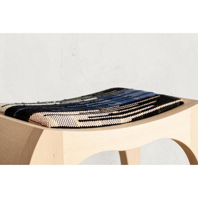 Signed Rumbo Stool 2 in Beech Wood by Jean-Baptiste Van Den Heede For Sale - Image 4 of 8