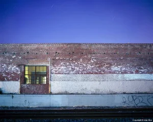 Contemporary Night Photograph "Brick Wall" by John Vias