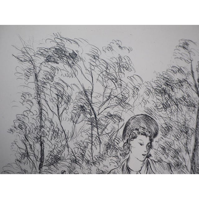 Luc,Albert Moreau, Jardins De Paris, 1937, Original Etching For Sale - Image 6 of 10