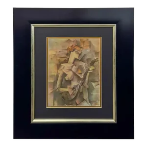 Pablo Picasso Girl With a Mandolin (Fanny Tellier) Color Plate Lithograph Framed 1970's
