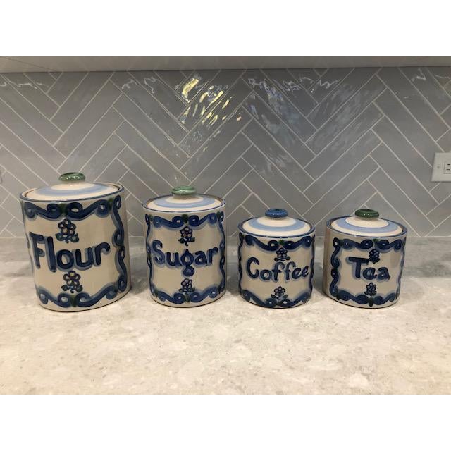 Vintage Classic Collectible M.A. Hadley Pottery Canister Set 4 Pieces