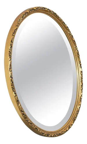 Oval Mirror in Gilt Wood from Dyrlund, 1960s