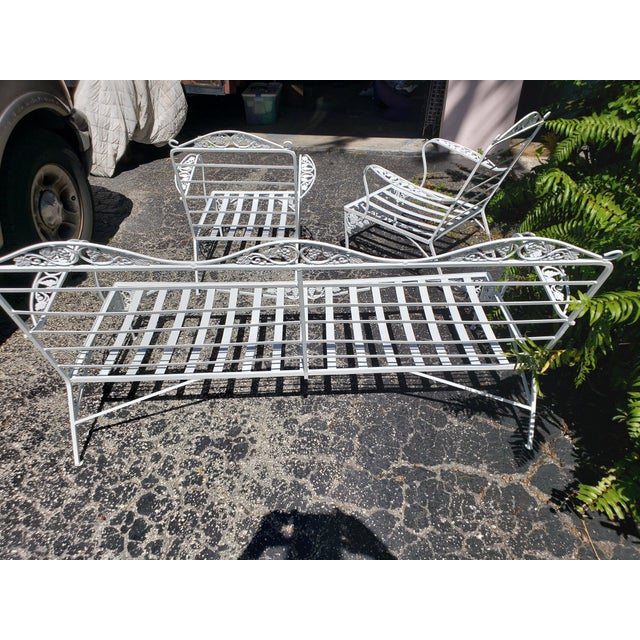 Vintage Woodard Grape & Vine 3 Piece Wrought Iron Patio Set Chairish