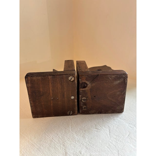 Folk Art Turn of the Century Wooden Horse Bookends For Sale - Image 3 of 4