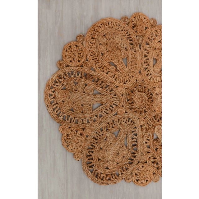Handwoven Natural Jute Round Rug -8 Foot For Sale - Image 4 of 8