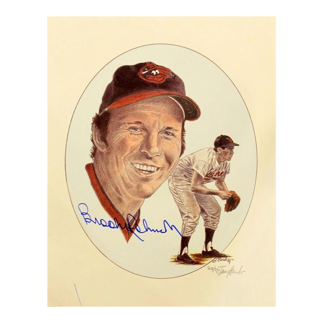 Jerry Hersh Baseball Memorabilia Lithograph Brooks Robinson Signed 218/750 Unfra For Sale