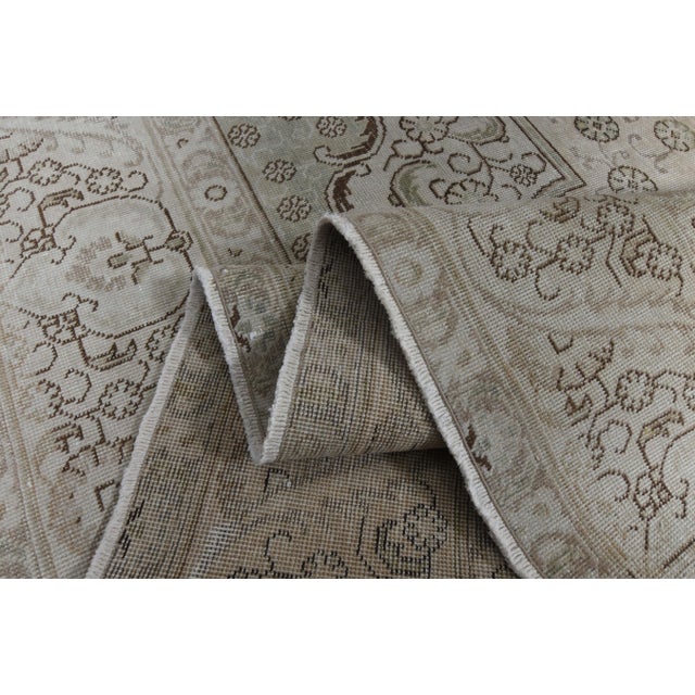 1970s 1970s Vintage Persian Handmade Wool Cotton Beige Area Rug For Sale - Image 5 of 11