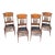 Antique Pressed Back Oak Dining Chairs With Leather Seats - Set of 4 For Sale