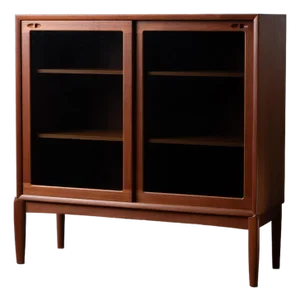 Teak Sliding Door Bookcase by Henry Walter Klein, 1960s