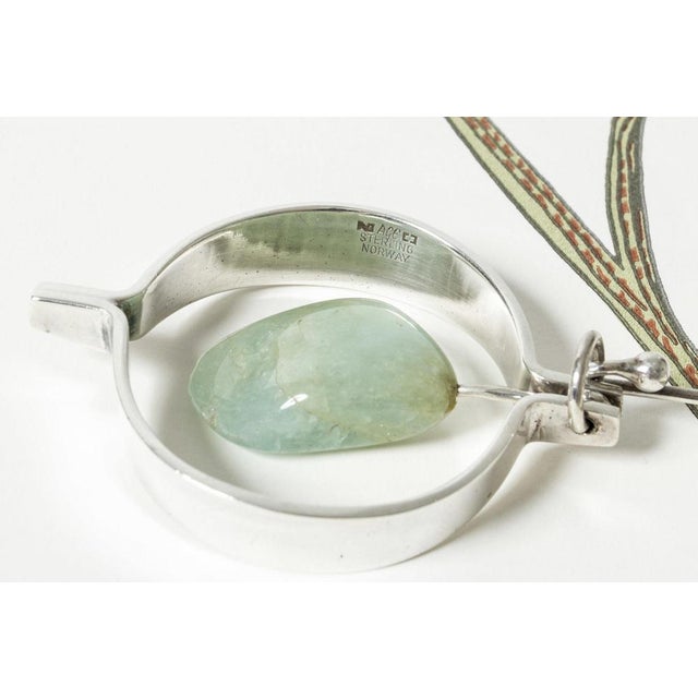 Silver and Beryl Neck Ring by Anna Greta Eker For Sale - Image 6 of 8