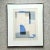 Blue Vintage Boho Original Geometric Abstract Hand Tinted Lithograph on Paper For Sale - Image 8 of 8