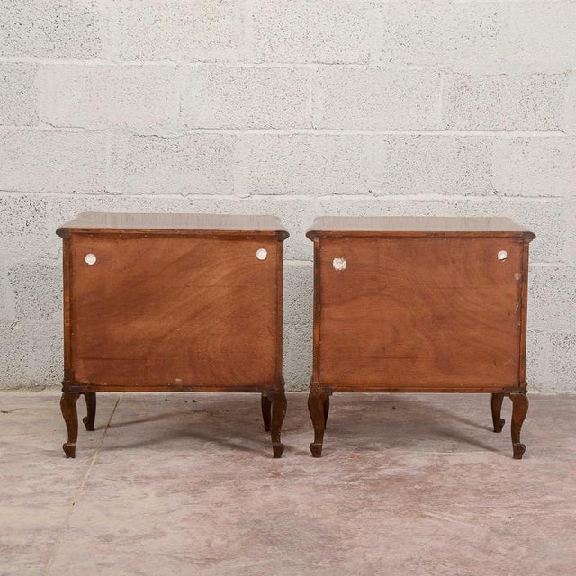 Brown Mid-Century Walnut-Veneered Nightstands, Set of 2 For Sale - Image 8 of 18