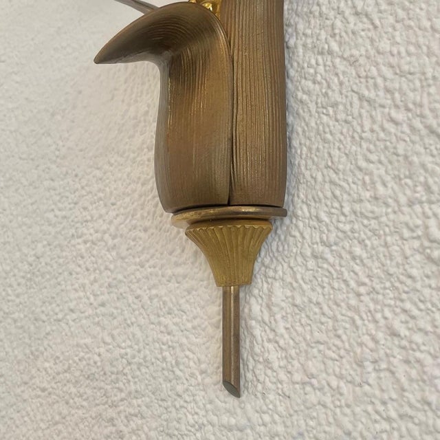 Maison Charles Neoclassical Brass and Bronze Wall Sconces from Maison Charles, 1970s, Set of 2 For Sale - Image 4 of 13