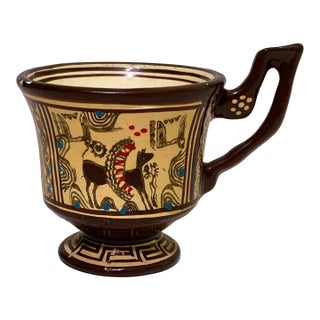 Mid 20th Century Greek Mythology Pottery Teacup For Sale