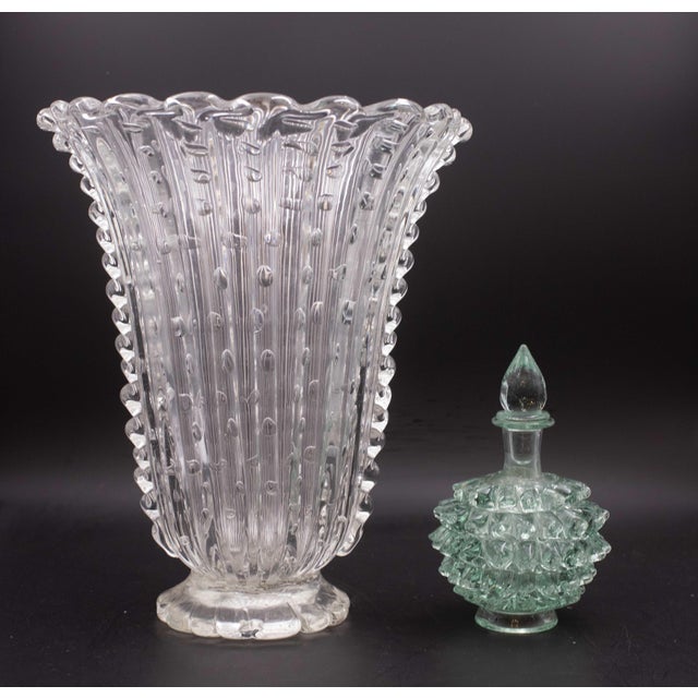 Green 1940s Green Ercole Barovier Rostrato Murano Style Glass Vase for Barovier & Toso For Sale - Image 8 of 10