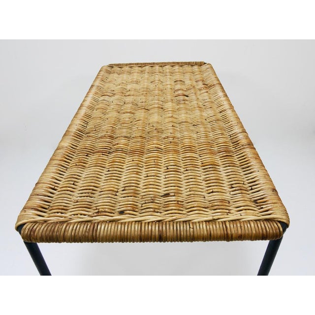 Black Long Side Table in Rattan & Wicker attributed to Carl Auböck, Austria, 1950s For Sale - Image 8 of 18