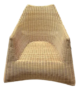 Vintage Rattan Accent Chair With Artistic Flair