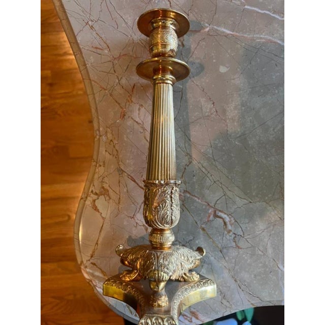 French French 19th Century Gilt Bronze Candlestick For Sale - Image 3 of 5