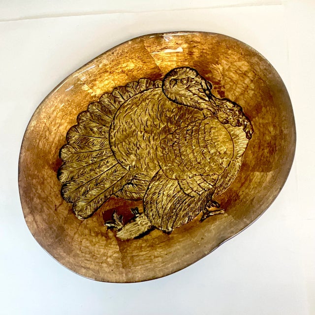 1980s Vintage Italian Venetian Boho Chic Hand Blown Glass Thanksgiving Turkey Platter. For Sale - Image 10 of 11