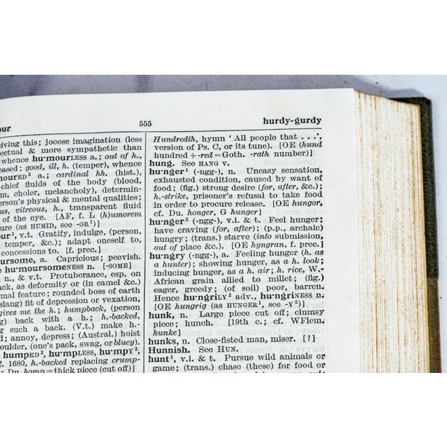 Animal Skin Rare Luxury Edition the Concise Oxford Dictionary 1934 Leather Spine Antique Book For Sale - Image 7 of 10