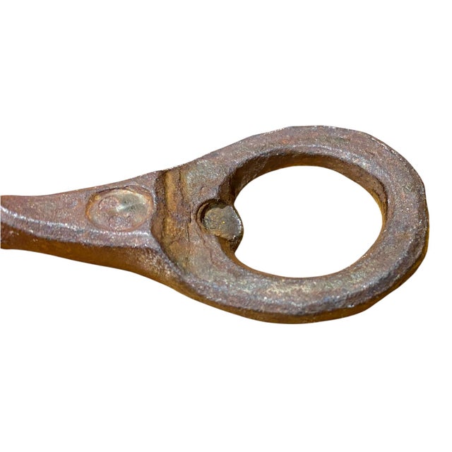 American Antique Folk Art Bottle and Can Opener Hand Forged Iron Church Key With Crow's Head For Sale - Image 3 of 9