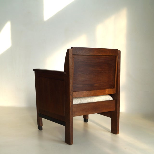 Dutch Art Deco Oak Armchair, 1920s For Sale - Image 13 of 18