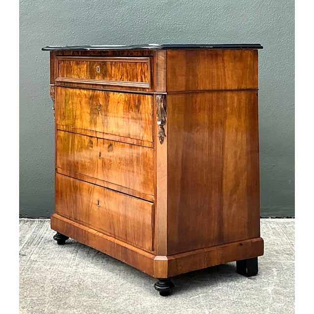 Art Deco Vintage Birdseye Maple Bachelors Chest After Biedermeier For Sale - Image 3 of 12