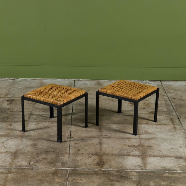 Pair of Danny Ho Fong Cane Stools For Sale - Image 11 of 12