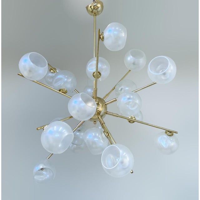 Italian 21st Century Opaline Sputnik Chandelier by Fabio LTD For Sale - Image 3 of 5