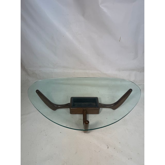 Mid-Century Modern MCM c.e Waltman for Tonk Walnut Biomorphic Coffee Table With Center Planter For Sale - Image 3 of 9