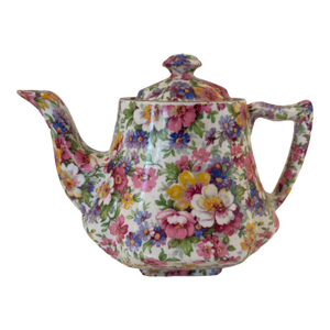 Vintage James Kent Fenton Du Barry Chintz Floral Teapot Made in England