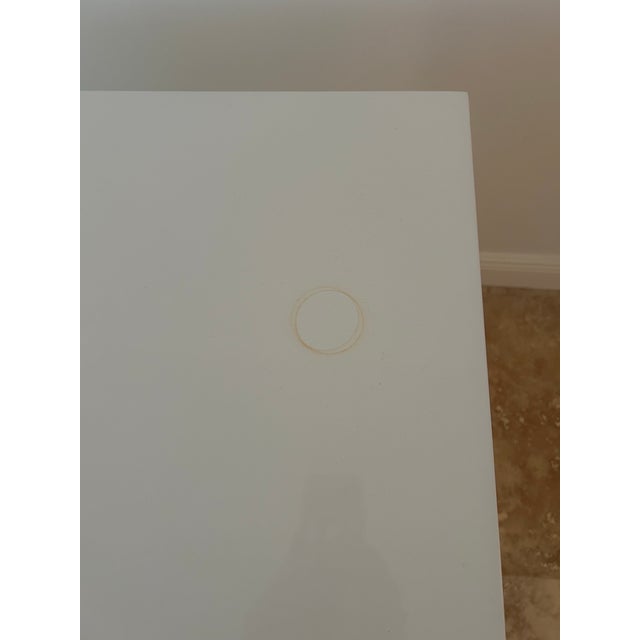 White 1950s Restored White Lacquer Chest of Drawers With Original Thick Bronze Hoop Pulls Signed For Sale - Image 8 of 8