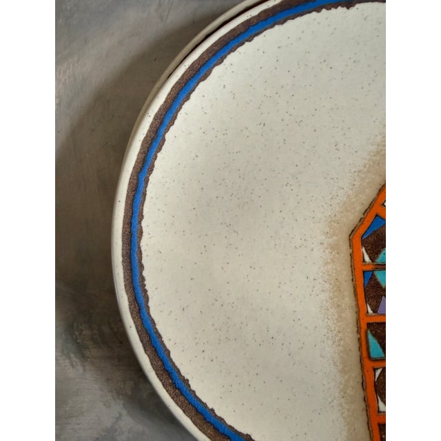 1970s Mikasa Indian Feast Teepee Dinner Plates 10.75 Inch Stoneware Japan - Set of Four (4) For Sale - Image 10 of 11