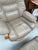 Set of Beige Leather Swivel Recliner Chair and Ottoman from Stressless, 2000s For Sale - Image 9 of 10
