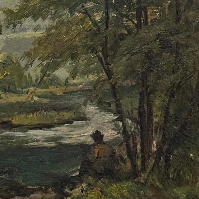 Framed Oil Painting on Panel by Laurent Souky (1914–2005), 'Au Bord Du Lesse' For Sale - Image 14 of 18