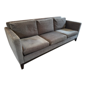 Contemporary Track Arm Sofa, Gray Velvet