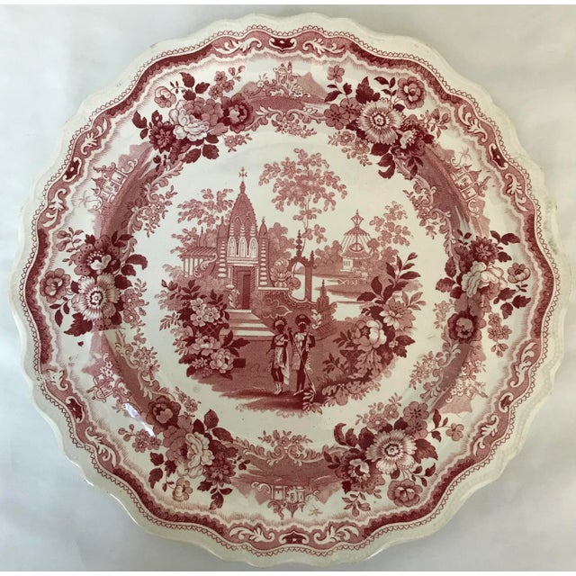 Ceramic Antique William Adams & Sons Staffordshire Red Transferware Plate For Sale - Image 7 of 7