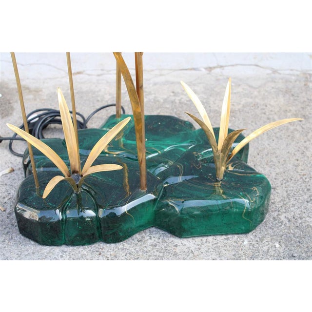 Italian Floor Lamp in Malachite & Brass, 1970s For Sale - Image 9 of 18