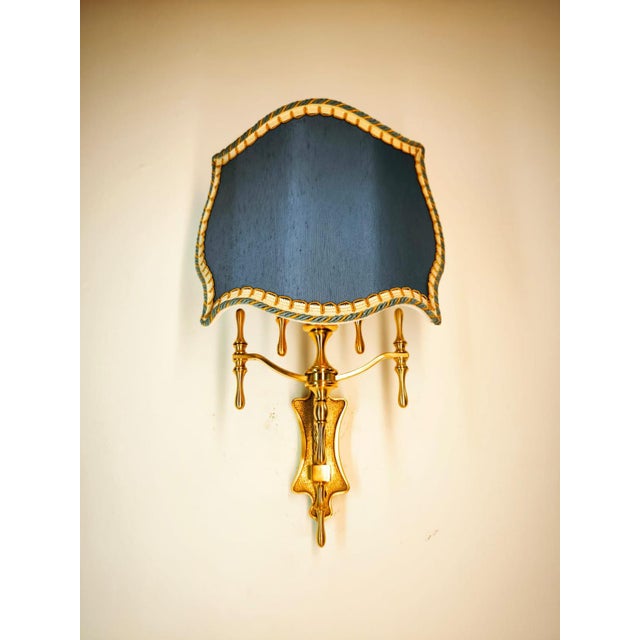 Brass Wall Light with Decorated Fan For Sale - Image 4 of 18