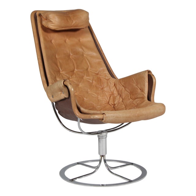 Jetson Lounge Chair in Tan Leather by Bruno Mathsson for DUX, 2000s For Sale