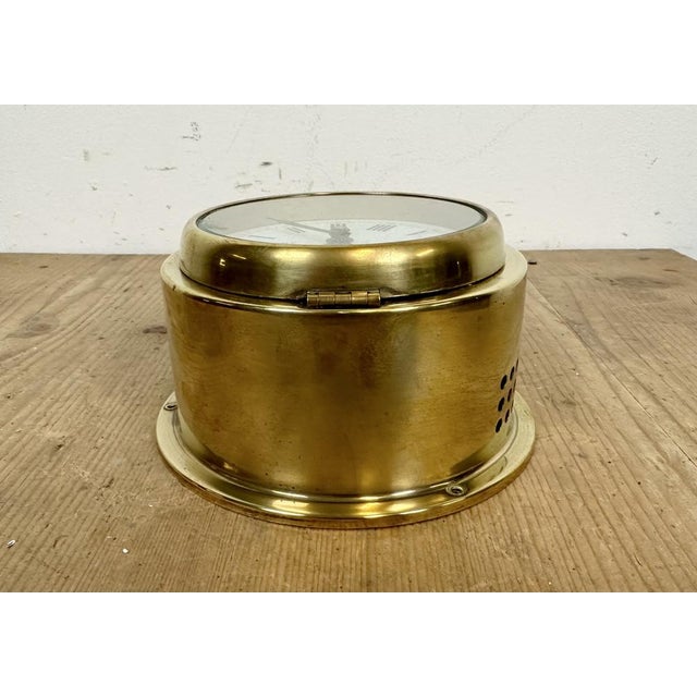 Vintage German Brass Ships Clock from Kundo, 1970s For Sale - Image 6 of 16