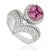Contemporary Carat&Her Valentine's Tiara Ruby Chevron Ring With Diamond Accents, Size 7 For Sale - Image 3 of 12