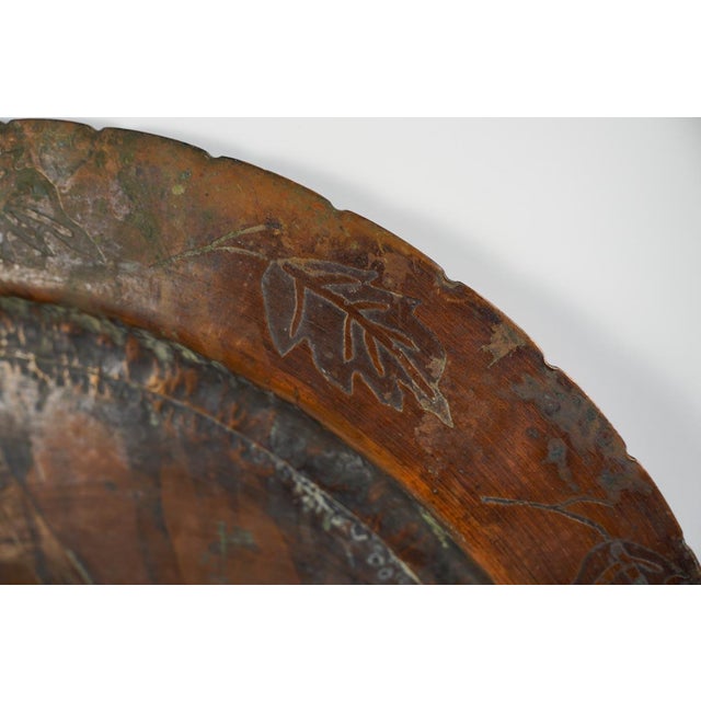 Art Deco Copper Tray Charger Plate Pegasus Etching For Sale - Image 3 of 7