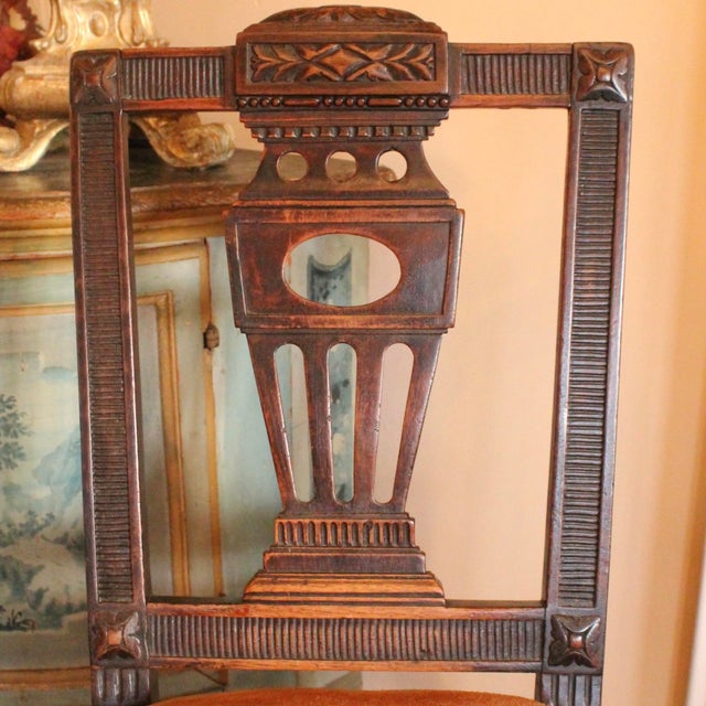 Pair of Swedish Neoclassical Carved Hall Chairs For Sale - Image 6 of 12