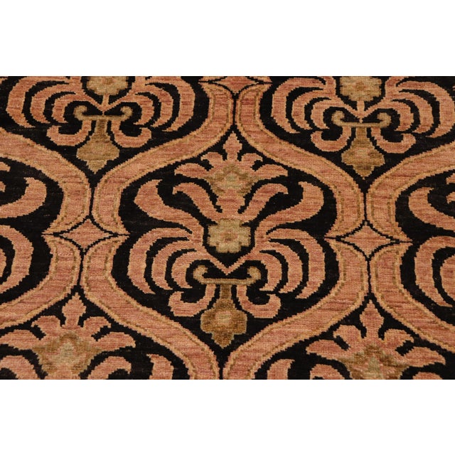 1990s Shabby Chic Ziegler Brown Tan Hand-Knotted Wool Rug - 9'1'' X 11'10'' For Sale - Image 5 of 8